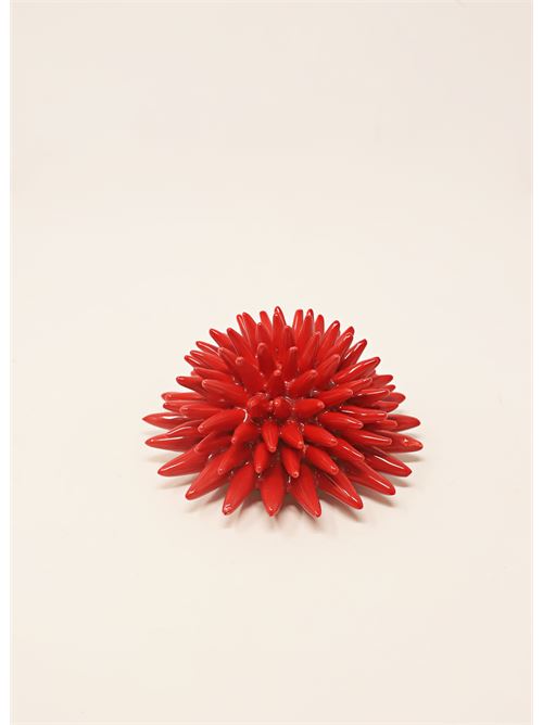 riccio decorativo in ceramica rossa L'Oasi ceramiche | RICCIOSMALLROSSO